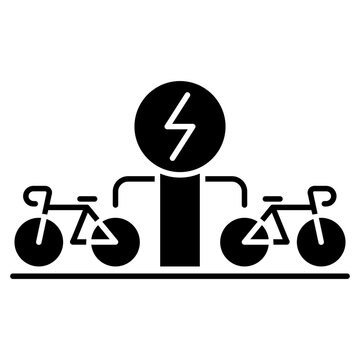black electric bikes charging station clip art preview