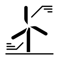 Wind energy icon in glyph style