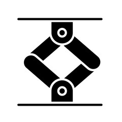 Lifting machine icon in glyph style