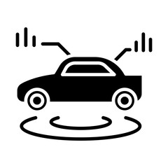 Smart car icon in glyph style