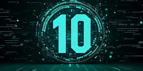 Futuristic Number 10 Display