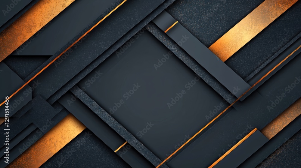 Poster black and gold abstract background with diagonal pattern and texture for design and art projects