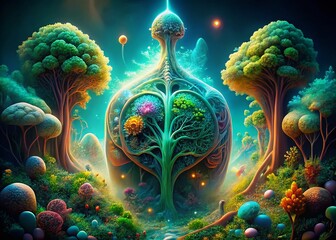 Obraz premium Surreal Abstract X-Ray Art: Internal Worlds Revealed - Conceptual Photography