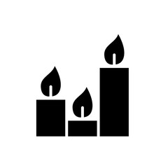 Candle icon in glyph style