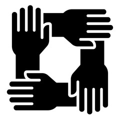 Teamwork icon in glyph style