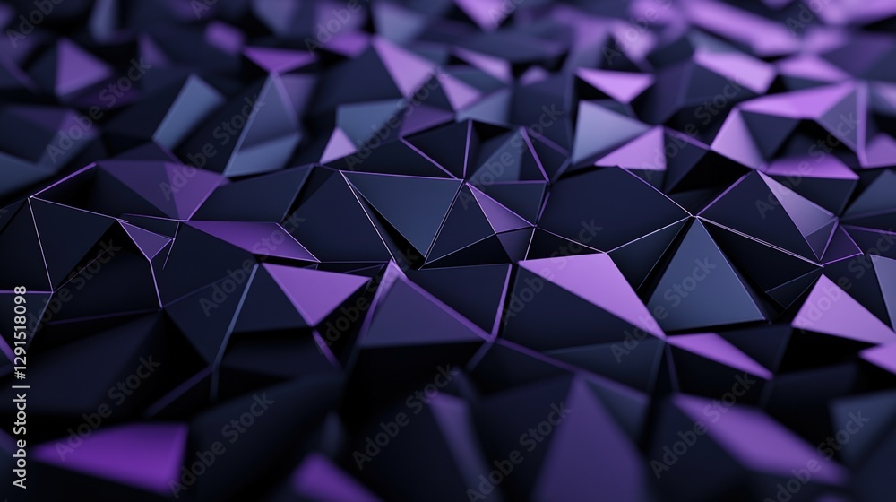 Aufkleber abstract composition of numerous black and purple triangles arranged in a visually striking pattern