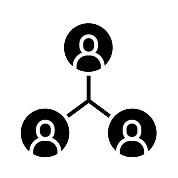 Social network icon in glyph style