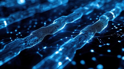 Smart contract blockchain technology, decentralized finance innovation, glowing security nodes,