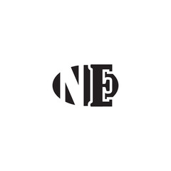 Initial logo design negative space NE letter unique and modern