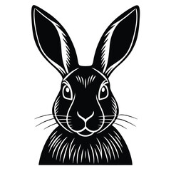 Rabbit silhouette ,vector black color silhouette on a white background