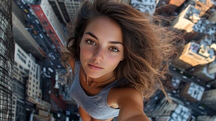 Urban Selfie: A Girl's High-Rise Perspective