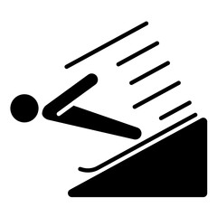 Skiing icon in glyph style