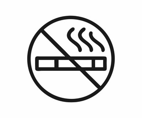 Simple, black and white vector graphic of a no smoking sign.