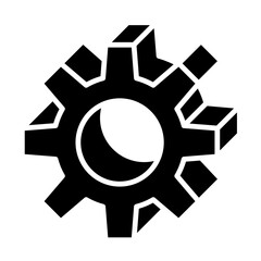 Gear, Cog icon in glyph style