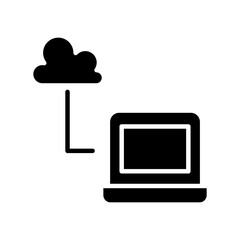 Cloud computing icon in glyph style
