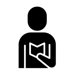 Greeting card icon in glyph style