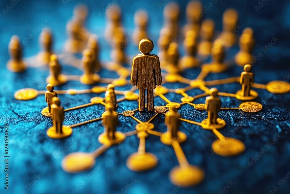Poster abstract representation of human connection and networking illustrating the significance of individu