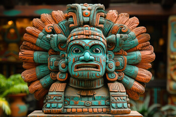 Obraz premium A depiction of Tezcatlipoca, dramatic and mythological, cultural theme