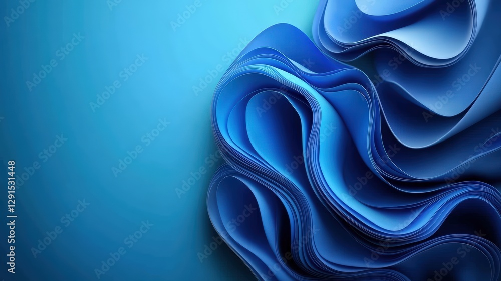Aufkleber abstract blue background with flowing wavy shapes and soft textures for creative design projects