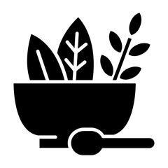 Salad icon in glyph style