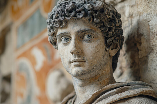 A paint portrait of Emperor Claudius, historical and dignified, ancient Roman theme