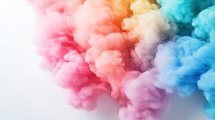 Fototapeta premium Colorful smoke swirls on white background creating abstract patterns and textures for artistic designs