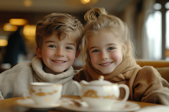 Kids Having Tea Party