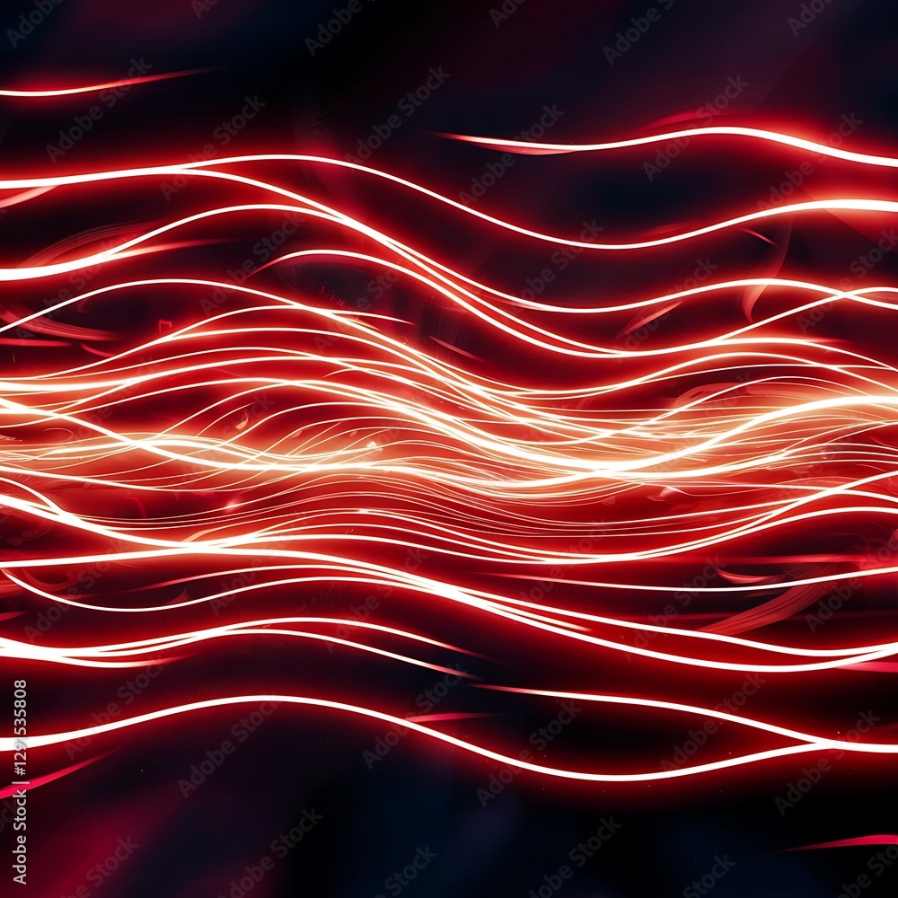 Poster abstract red lights wave pattern technology background