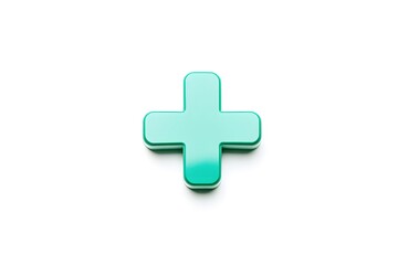Fototapeta premium Green Cross Icon on White Background for Pharmacy and Medical Care