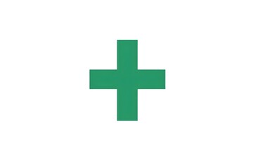 Obraz premium Green Cross Icon on White Background for Pharmacy and Medical Care