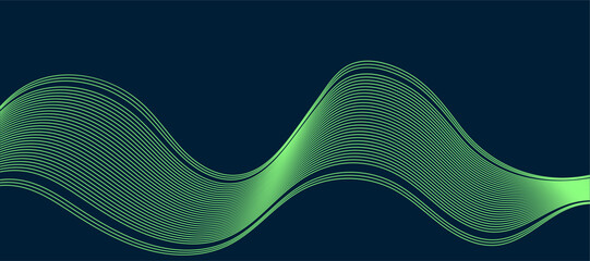 bright green striped wavy background design