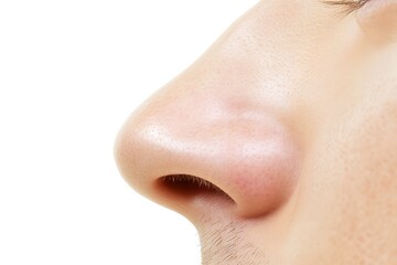 Obraz premium Human Nose on White Background for Medical and Anatomy Use