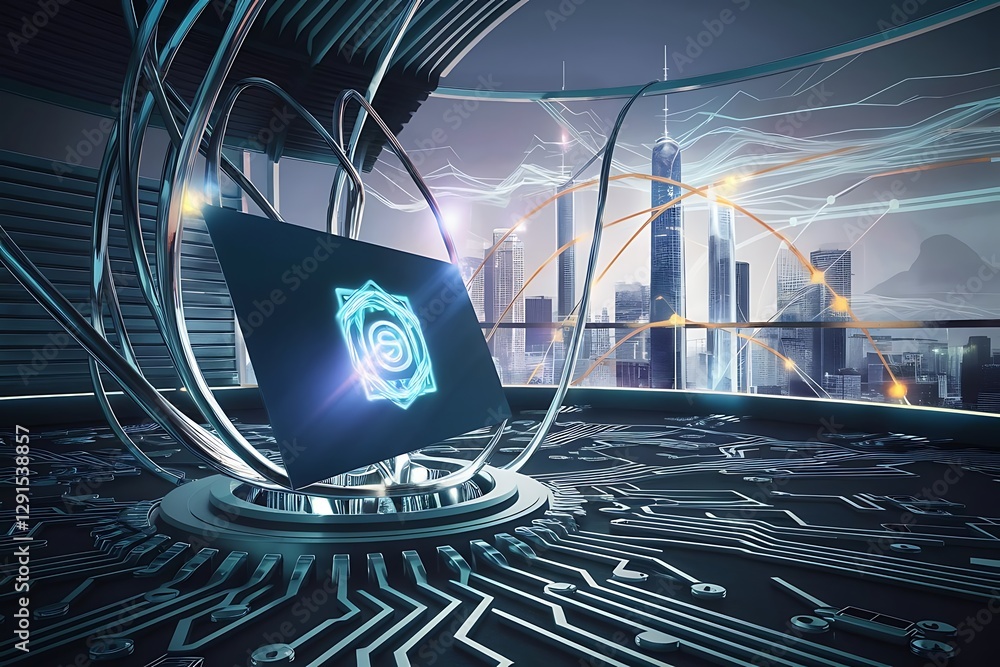 Poster technology abstract futuristic science background for internet business big data concept