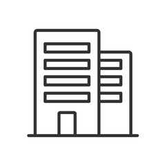 Skyscraper, icon in line design. Skyscraper, building, high-rise, architecture, city, tower, urban on white background vector. Skyscraper editable stroke icon