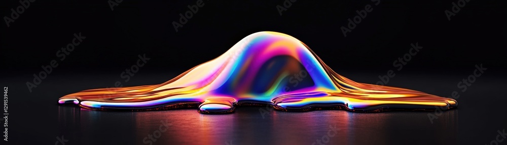 Poster colorful liquid swirls and patterns on a black background creating an abstract art composition