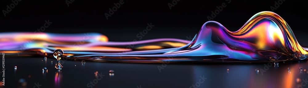 Aufkleber close-up of a vibrant liquid swirl with various colors and textures in a clear container
