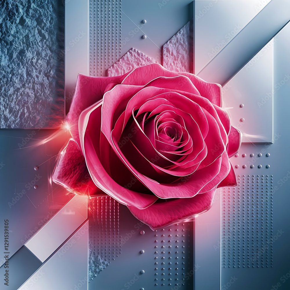 Poster pink rose liquid color background dynamic textured geometric element design with dots decoration mod