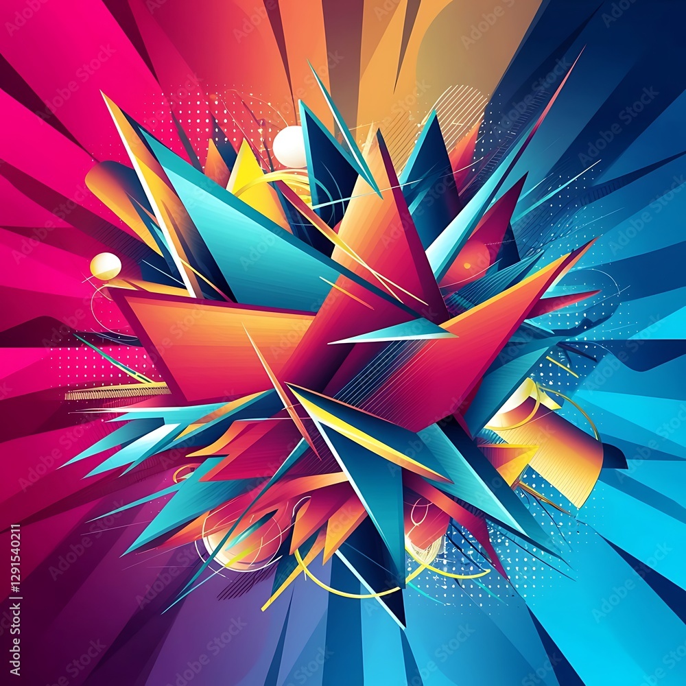 Poster abstract modern geometric dynamic shape with gradient background dynamic shapes composition and geom
