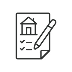 BOQ, icon in line design. BOQ, bill of quantities, construction, measurement, estimation, quantities, material on white background vector. BOQ editable stroke icon