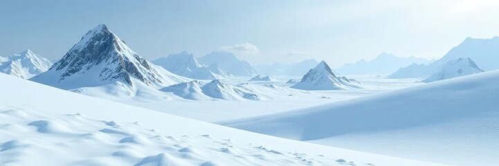 Obraz premium Glacial dunes covered in snow and ice in Antarctica, glacial formations, ice, snow