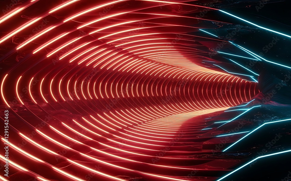 Poster abstract red lights wave pattern technology background