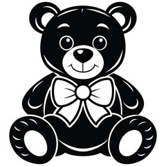 a cute black panda silhouette vector design