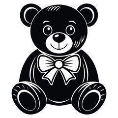 a cute black panda silhouette vector design