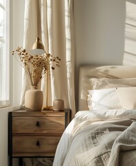 Home interior poster mock up with Beautiful Frame design living room, bedroom, wall (3d Render)