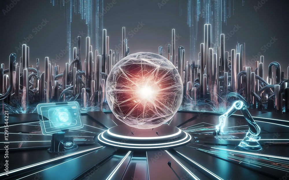 Poster technology abstract futuristic science background for internet business big data concept