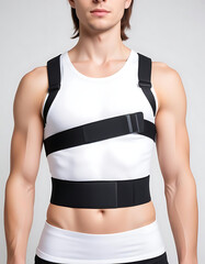 young sporty woman with measuring tape
