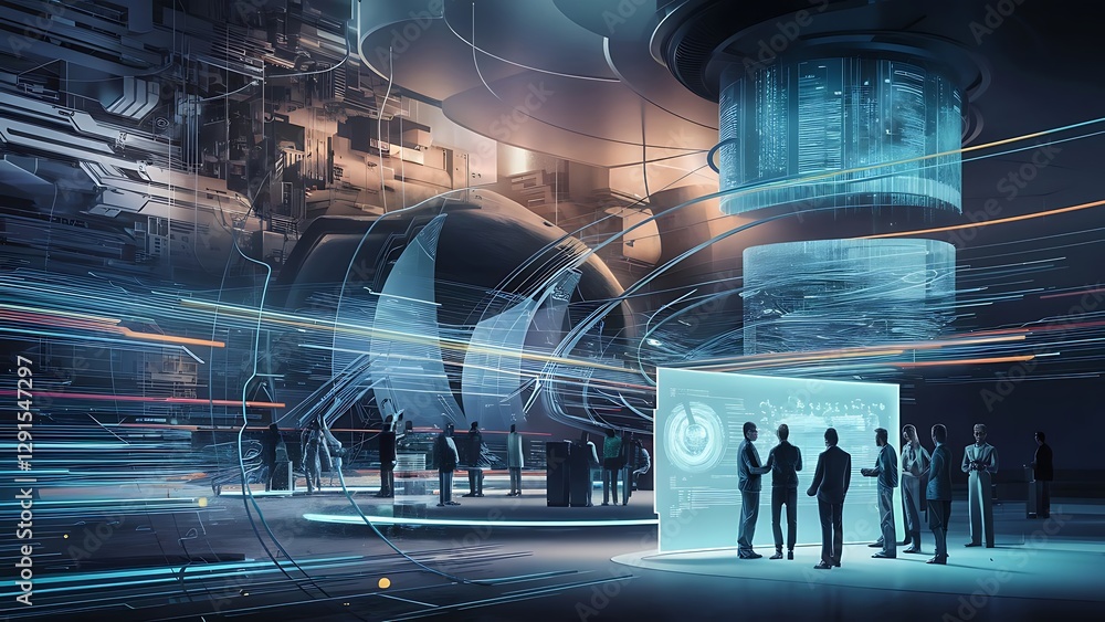 Poster technology abstract futuristic science background for internet business big data concept