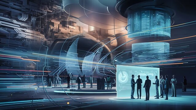 Technology abstract futuristic science background for internet business big data concept
