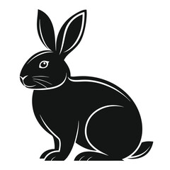 Obraz premium Rabbit silhouette ,vector black color silhouette on a white background