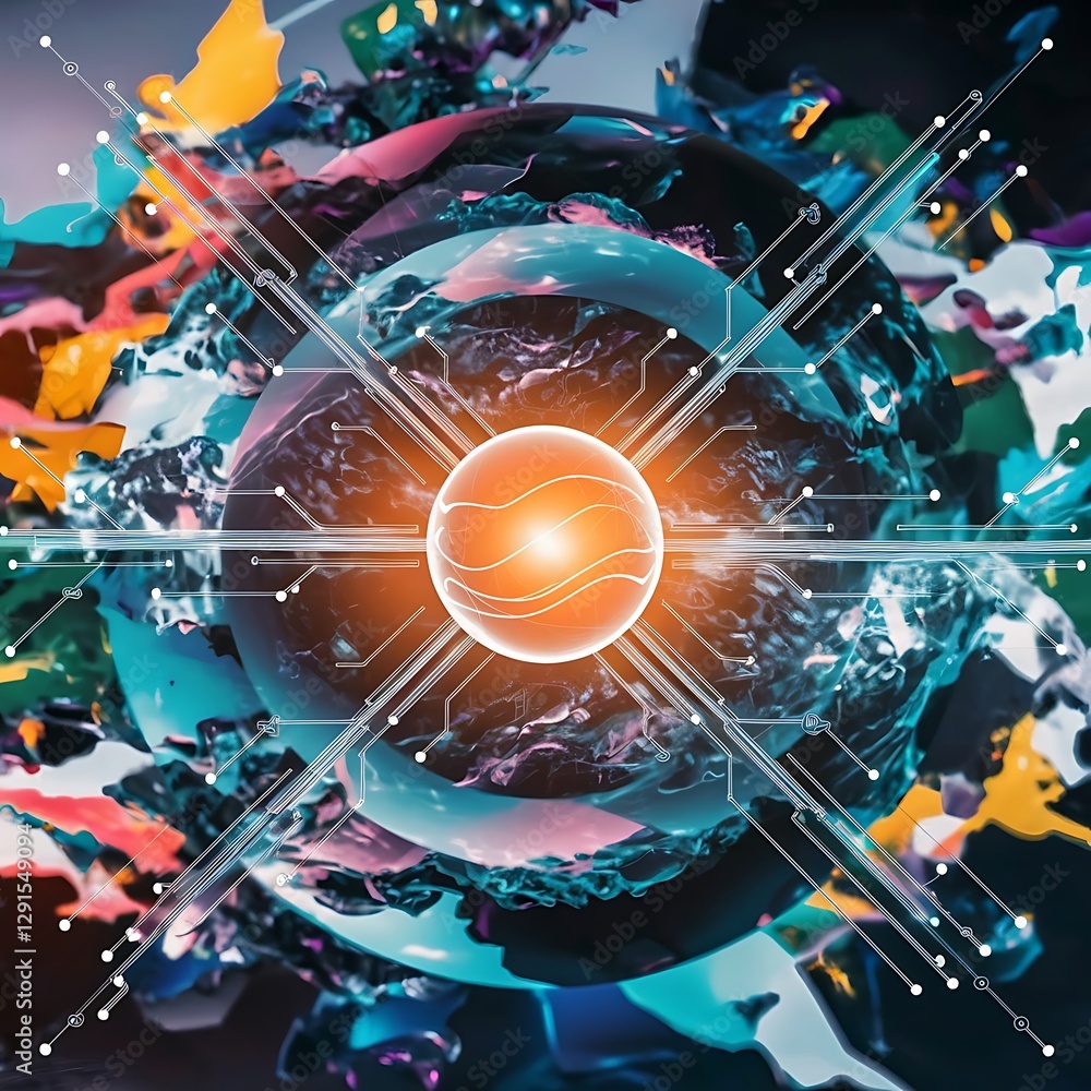 Poster technology abstract futuristic science background for internet business big data concept